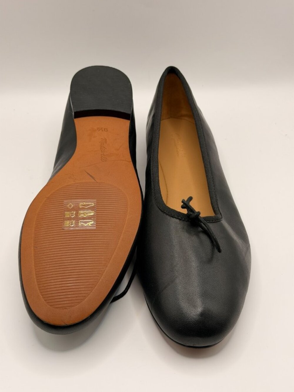 Madewell Womens The April Black Leather Ballet Flat Sz 9.5 - Picture 9 of 9